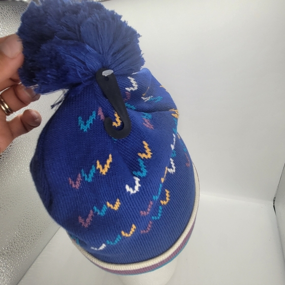 New L.L. Bean Multicolor Vintage Style Retro Beanie OS Pompom Rainbow Unisex - Picture 2 of 9